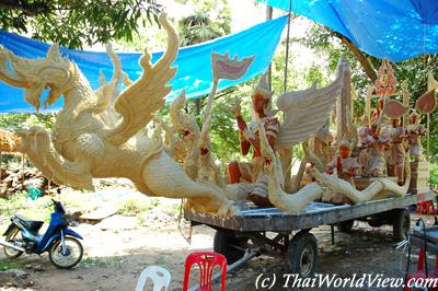 Huge carved wax candle