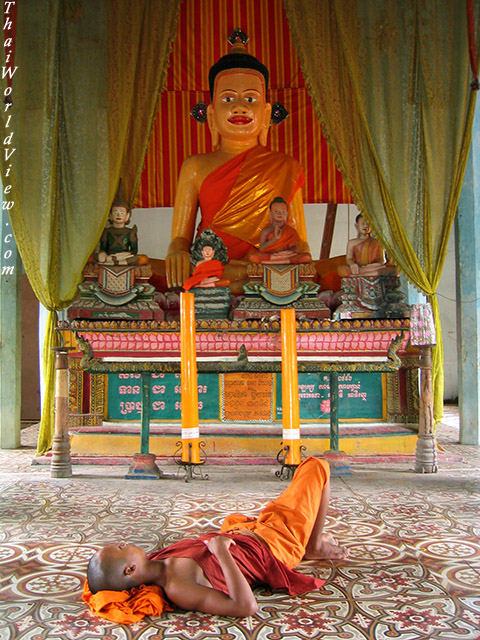 Monk having a nap - Roluos Group - Siem Reap
