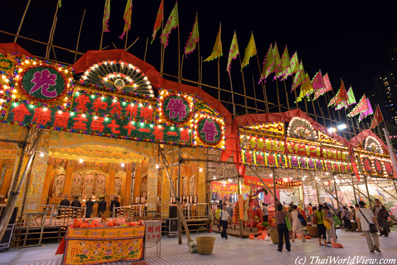 Temporary bamboo buildings - Hungry ghost festival