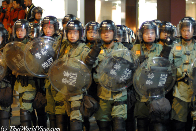 Police ready - Wan Chai district