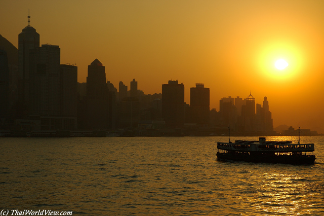 Sunset over Hong Kong - Victoria Harbour