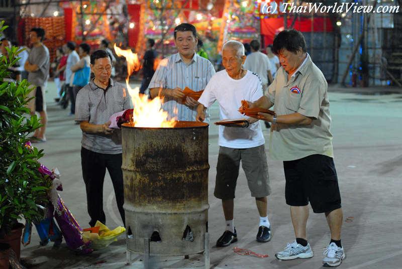 Burning papers - Hungry ghost festival