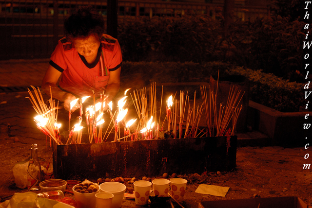 Burning of incense - Hungry ghost festival