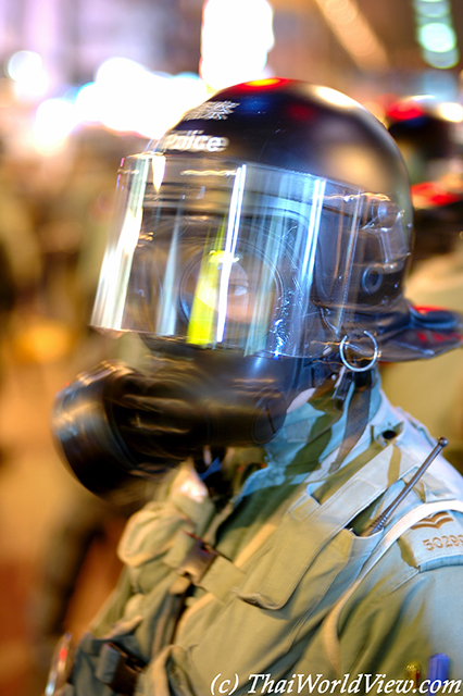 Gas mask on - Wan Chai district